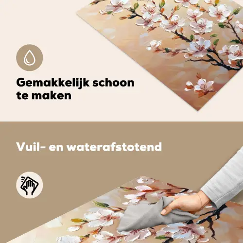 Bloesemtakken - Schilderachtig - Roze Inductie beschemer met haakjes klein -ky-schoon-nl