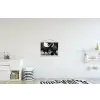 Paard - Sport - Zwart - Wit textielposter latten blank klein -kinderkamer