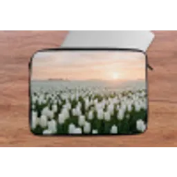 Tulpen - Landschap - Wit laptophoes neopreen klein -tafel