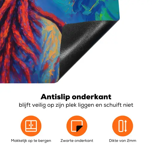 Regenboogkleuren - Man - schilderij Inductie beschermer vinyl 3mm klein -zzzzzzz-td-onderkant