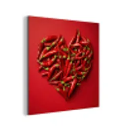 Pepers - Rood - Hart aluminium wit klein -3d
