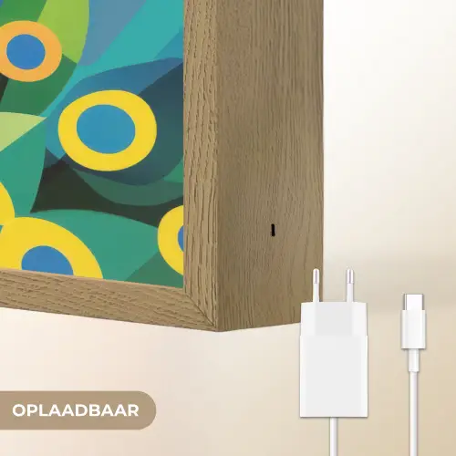 Pauw - Cirkels - Blauw Light Box met batterij (Wandlamp) middel -USP_websiteoplaadbaarNL