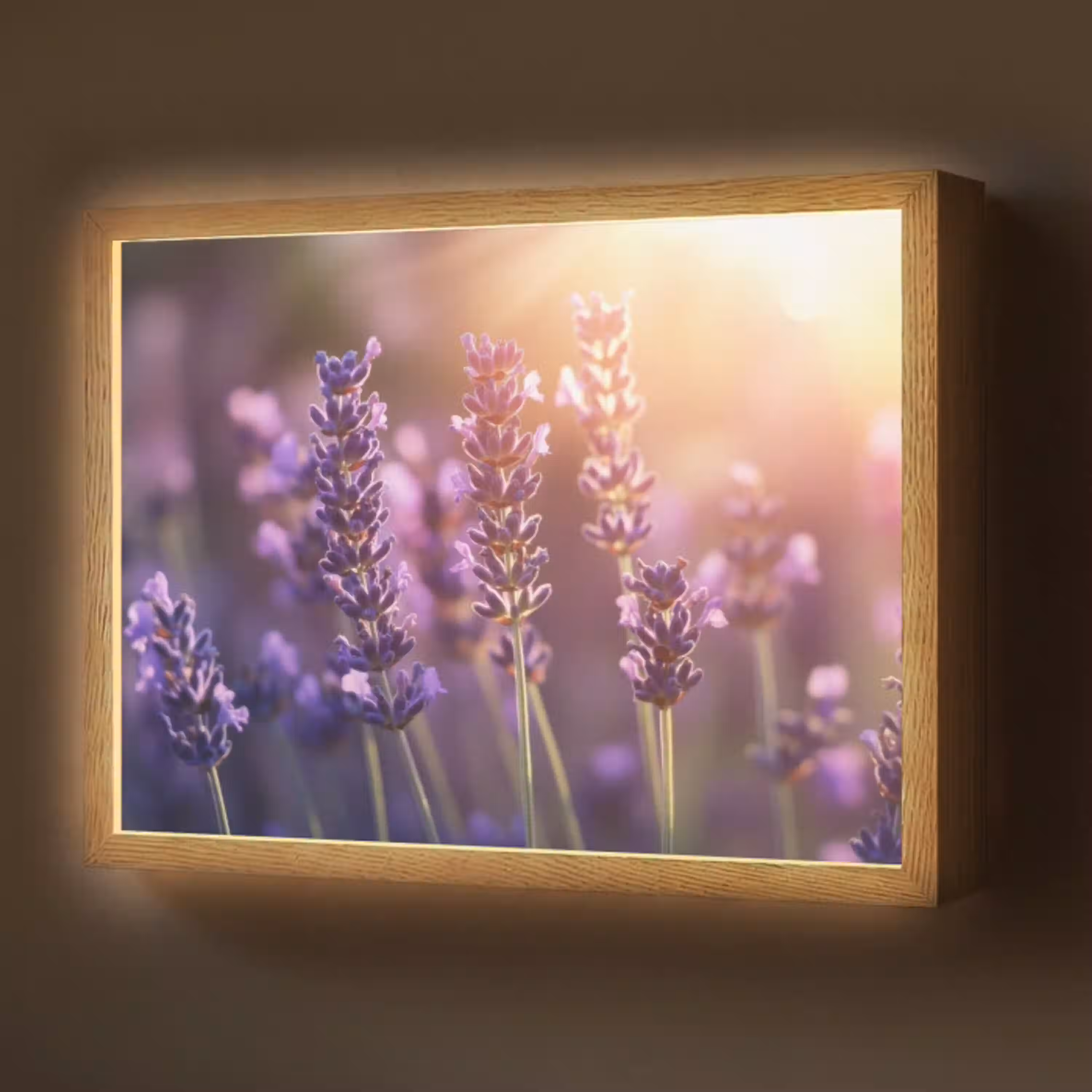 Lavendelbloemen - Paars - Zonlicht Light Box met batterij (Wandlamp) middel -z3d_website