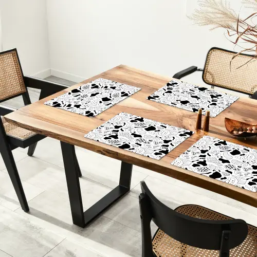 Abstract - Zwart - Wit - Diversiteit Placemat vinyl groot 368 -zzsfeer4_Kitchenyeah-website