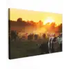 Koeien - Zonsondergang - Weiland - Dieren Tuinposter op houten frame 2 cm dik klein -3d
