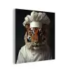 Tijger - Kokskleding - Bruin aluminium wit klein -3d