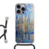 Skyline - Wolkenkrabbers - Water - Blauw Hoesje iPhone 16 Pro Max met koord klein -3d