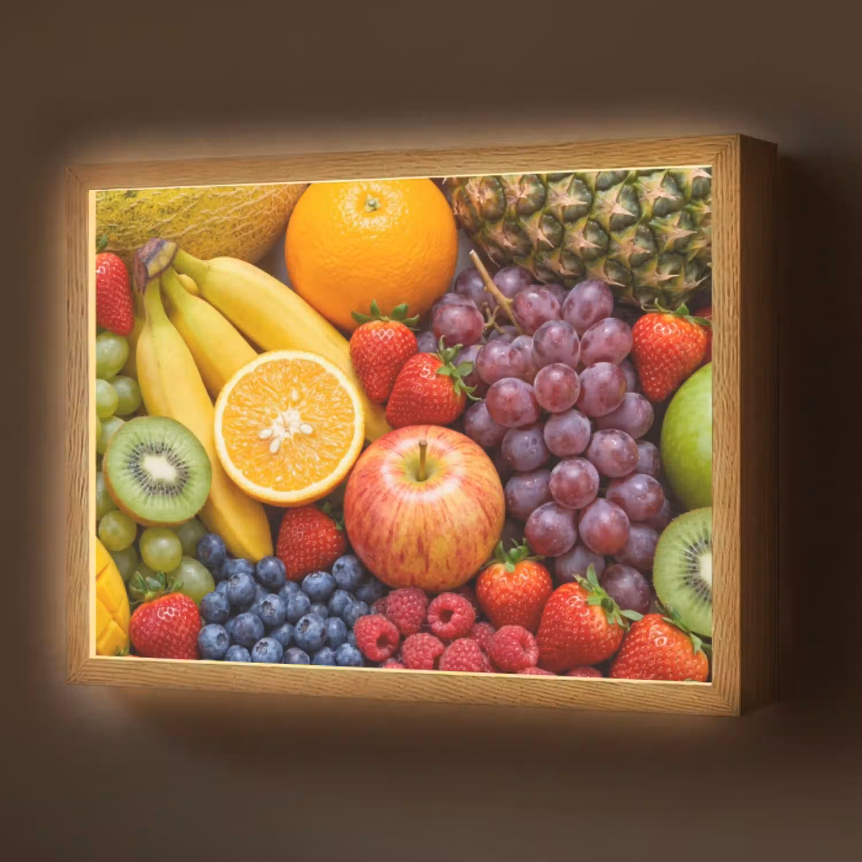 Eten - Fruit - Vers - Kleurrijk - Voeding Light Box met batterij (Wandlamp) middel -z3d_website