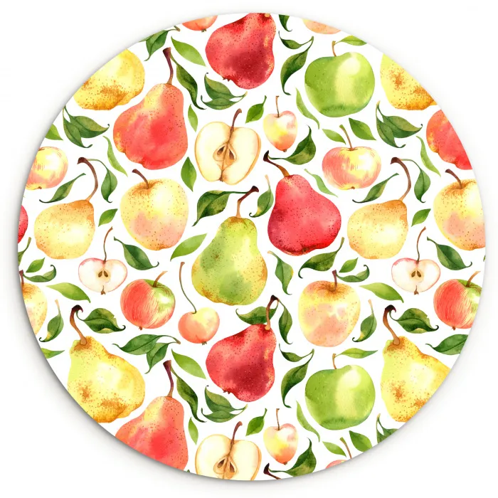 Patroon - Appels - Peren Wandcirkel kunststof plaat 5mm dik klein 188 -3d