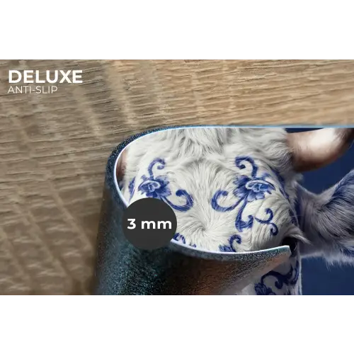 Koe - Delfts - Blauw - Artistiek Placemat vinyl groot -closeup