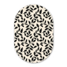 Elegant - Patroon - Zwart - Beige Wandcirkel Ovaal Forex klein 630 -3d