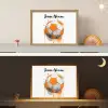 Voetbal - Abstract - Oranje - Verfspatten Light Box met batterij (Wandlamp kind) middel -sfeer3_kind