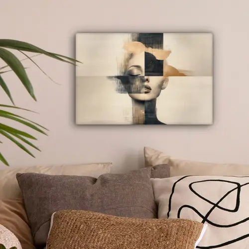 Goud - Vrouw - Rechthoeken canvas 2cm klein -sfeer1