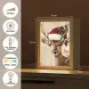 Kerst - Hert - Gewei - Rood Light Box met kabel (Tafellamp) klein -USP_NL