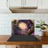 Poort - Paars - Bloemen keuken achterwand spatscherm klein -sfeer2
