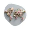 Wereldkaart - Rozen - Roze Wandcirkel Organisch Aluminium middel -3d
