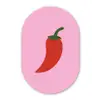 Peper - Rood - Illustratie Wandcirkel Ovaal Forex klein -3d