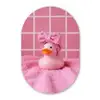Badeend -Strik - Roze Wandcirkel Ovaal Forex klein -3d