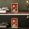 Volle maan - Landschap - Waterval Light Box met kabel (Tafellamp) klein -sfeer3