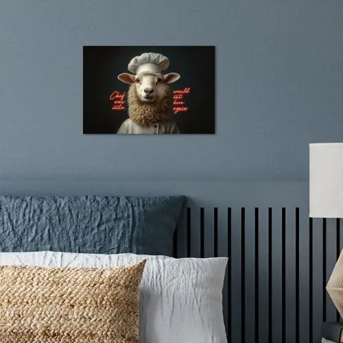 Schaap - Kokskleding - Neon - Quote poster papier klein -sfeer2