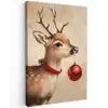 Kerst - Hert - Gewei - Kerstbal - Rendier Tuinposter op houten frame 2 cm dik klein -3d