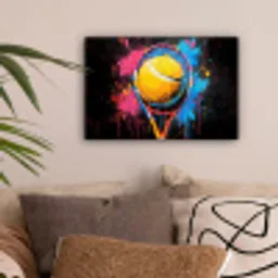 Graffiti - Tennis - Sport - Racket canvas 2cm klein -sfeer1