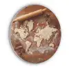 Wereldkaart - Koekjesdeeg - Warme baksfeer Akoestische PET Vilt - Rond klein -3d