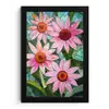 Bloemen - Roze - Glasmozaïek fotolijst zwart zonder passe partout klein -3d