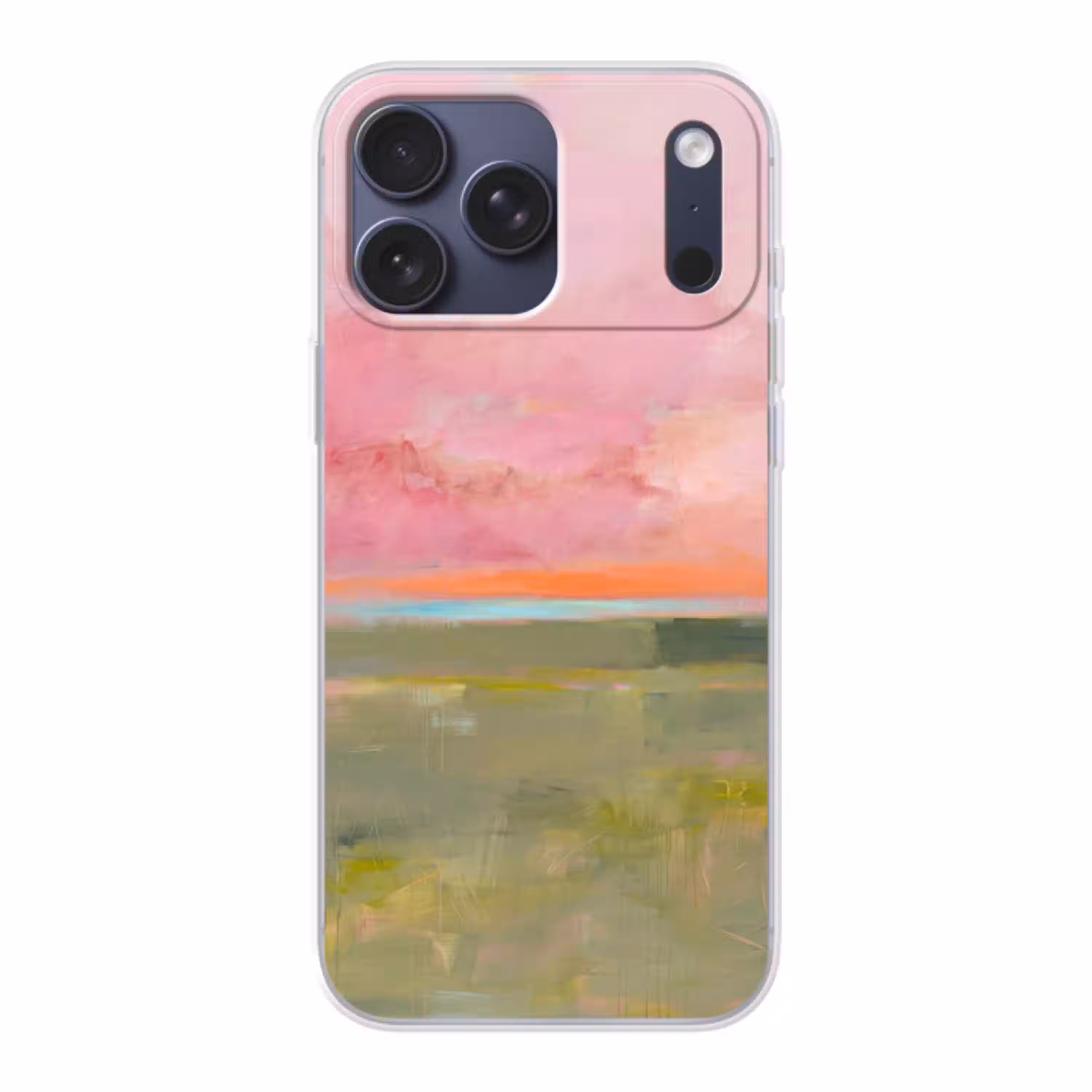 Abstract - Landschap - Modern - Roze - Oranje Telefoonhoesje iPhone 17 Pro Max klein -3d