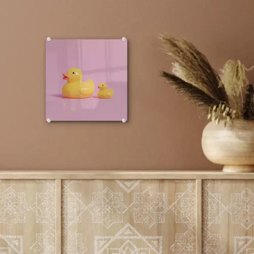 Eendjes - Vrolijk - Roze plexiglas 5mm klein -sfeer5