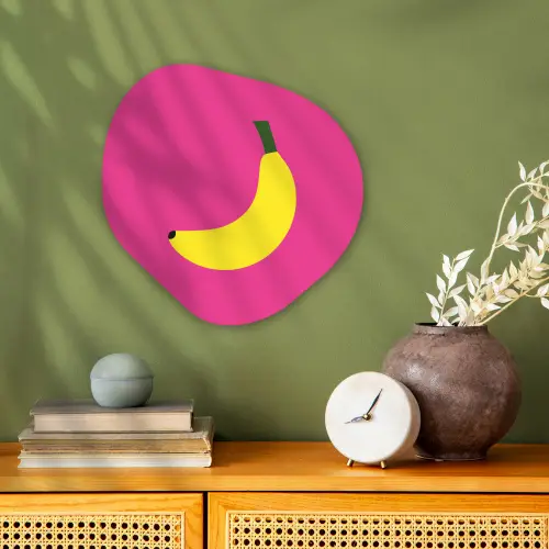 Banaan - Geel - Fruit Wandcirkel Organisch Forex 3mm klein -sfeer2
