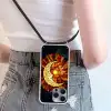 Mozaïek - Glas - Maan - Donkerblauw Hoesje iPhone 16 Pro Max met koord klein -sfeer5