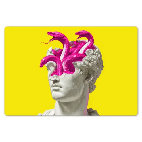 Buste - Slangen - Geel Placemat vinyl groot -zzsfeer1_Kitchenyeah-website
