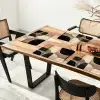 Abstract - Vlakken - Zwart - Rond Placemat vinyl groot -zzsfeer4_Kitchenyeah-website