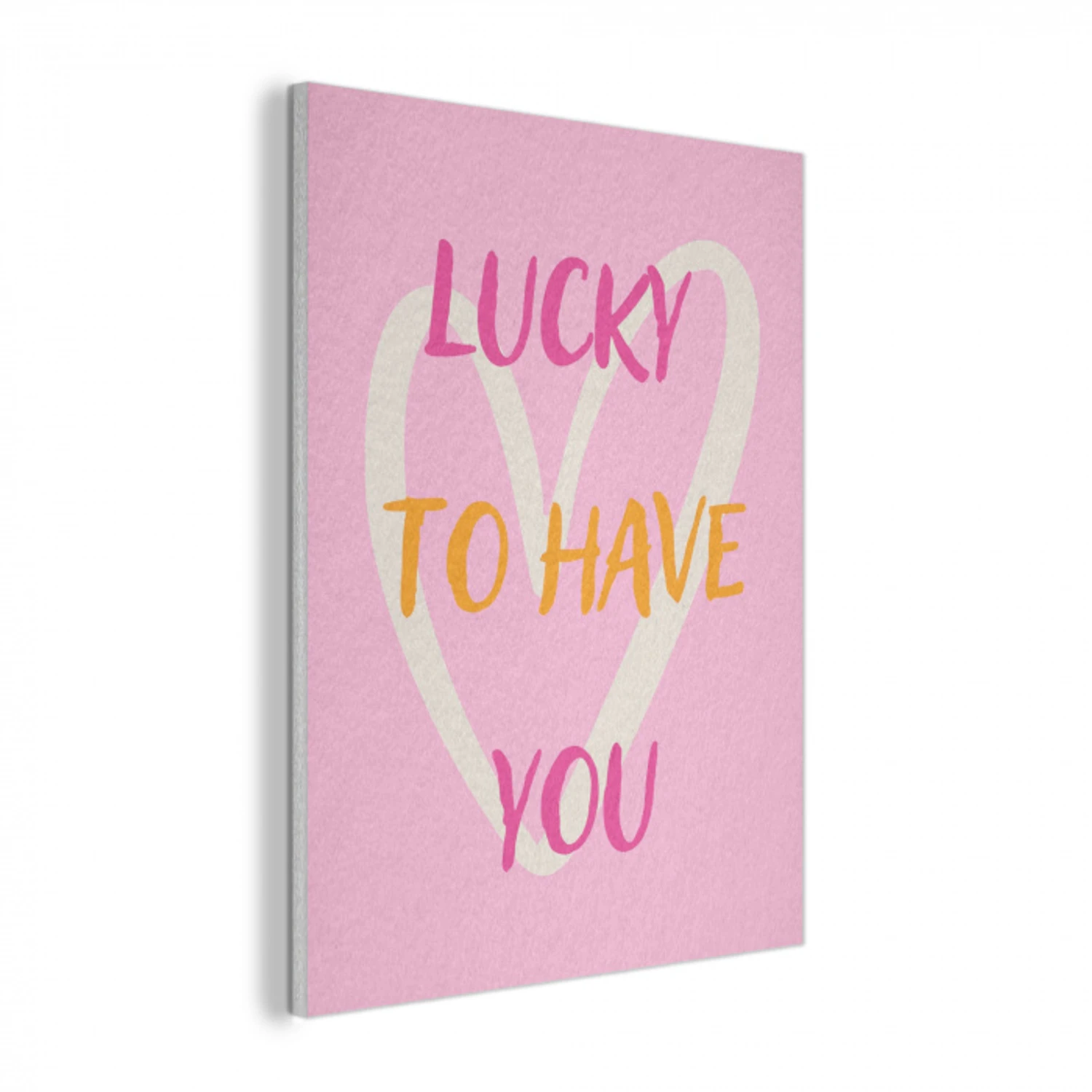 Lucky - Love - Valentijn - Roze PET vilt klein -3d