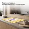 More coffee - Geel - Paars - Strepen - Mok Inductie beschermer vinyl 3mm klein -sfeer1