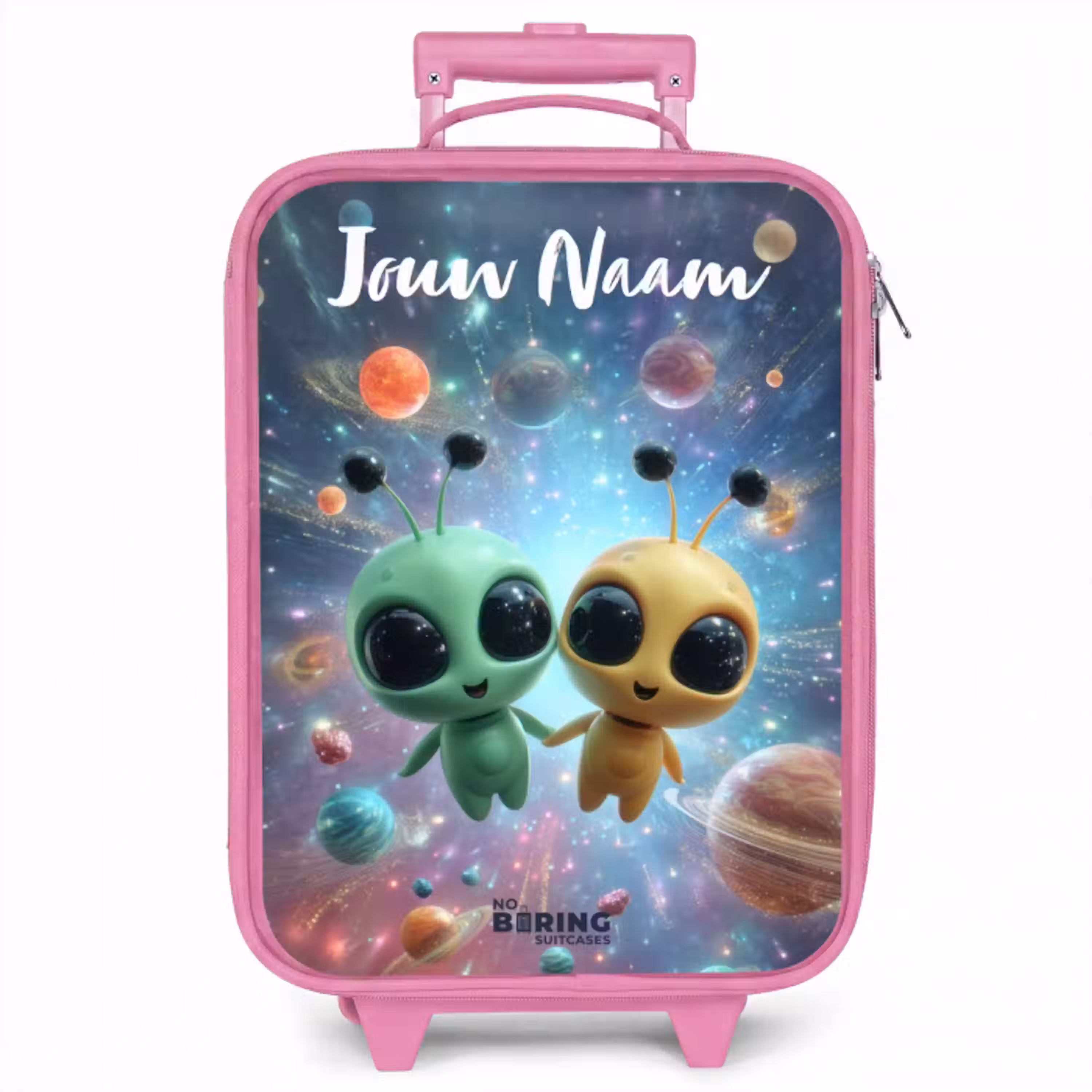 Vrolijke buitenaardse vrienden Kinderkoffer - Roze klein -zzz_website3d