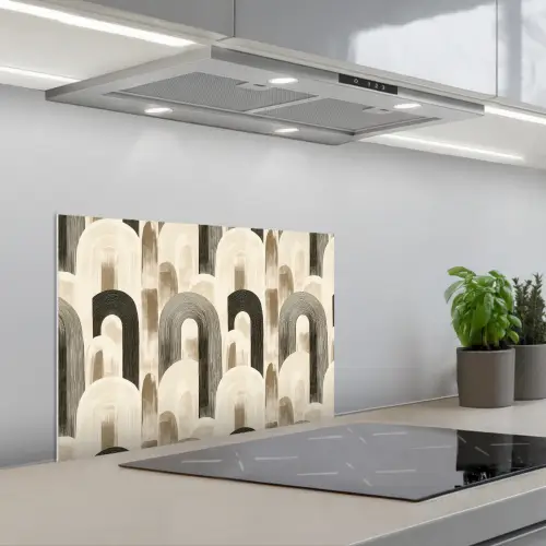 Abstract - Patroon - Bogen keuken achterwand spatscherm klein 900 -3d_schuin