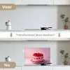 Taart - Hart - Roze keuken achterwand spatscherm klein -voor_na_NL