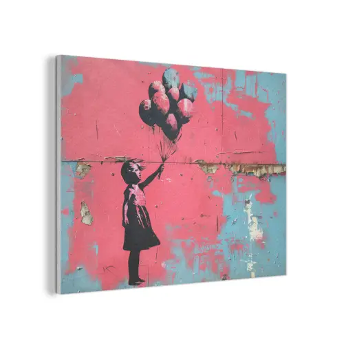 Graffiti - Meisje - Ballon - Banksy - Street art PET vilt klein -3d