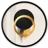 Abstract ontwerp - Zwarte cirkel - Verfvlekken Fotolijst rond zonder passe partout klein -3d