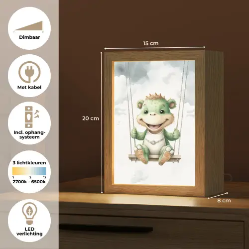 Draak - Baby dier - Kinderen Light Box met kabel klein -USP_NL
