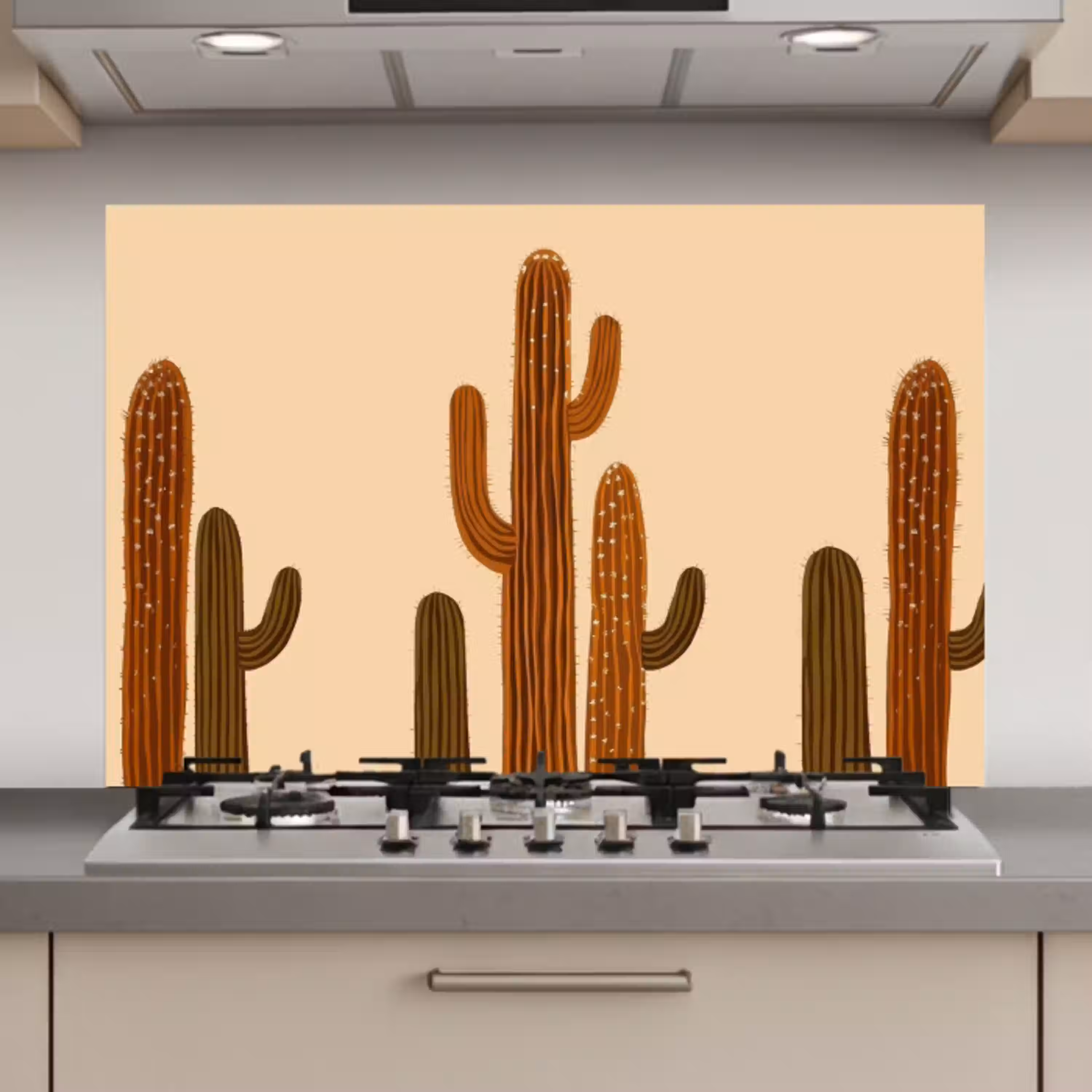 Cactus - Woestijn - Zand - Bruin keuken achterwand spatscherm klein -3d_website