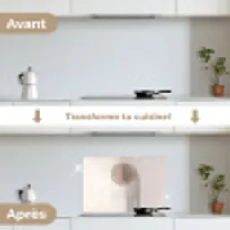 Minimalistisch - Cirkel - Lichtgrijs keuken achterwand spatscherm klein -voor_na_FR