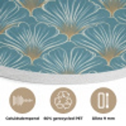 Symmetrisch - Patroon - Blauw Akoestische PET Vilt - Rond klein 838 -closeup_NL