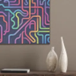 Retro - Abstract - Neon PET vilt klein -sfeer6_closeup