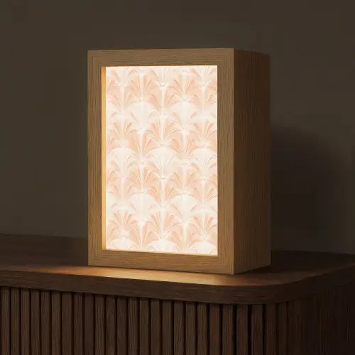 Waaier - Patroon - Perzik Light Box met kabel (Tafellamp) klein 925 -z3d_website