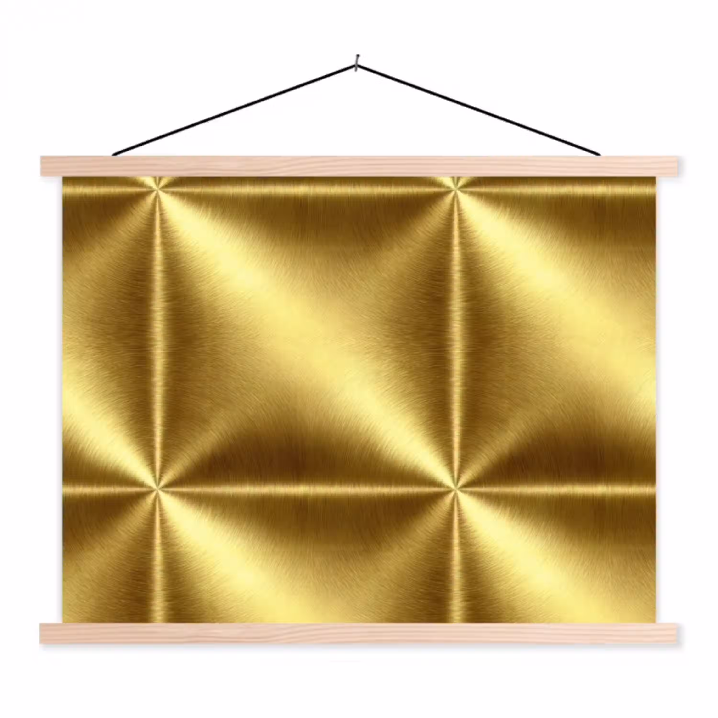 Textuur - Geborsteld Goud - Industrieel - Metallic textielposter latten blank klein 122 -3d