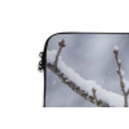 Vogel - Tak - Sneeuw - Winter laptophoes neopreen klein -detail