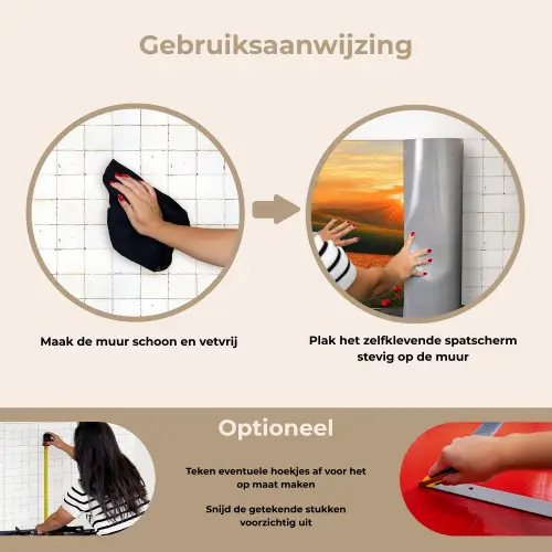 Klaprozen - Bloemen - Heuvels - Zonsondergang keuken achterwand spatscherm klein -gebruiksaanwijzing_NL